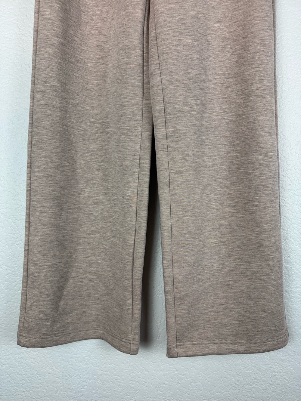 OGL Heather Taupe Stretchy Mid Rise Straight Leg Pull-on Pants with Pockets - Picture 8 of 13